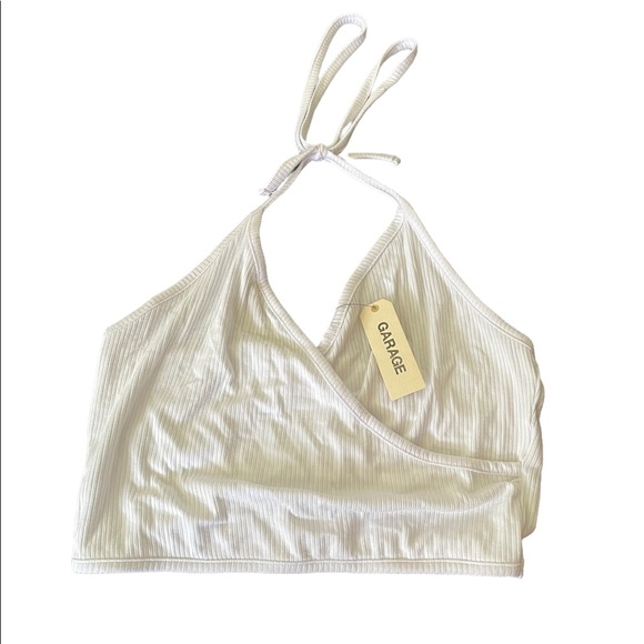 NWT Garage white halter wrap top - Picture 5 of 7